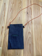 Load image into Gallery viewer, Mini bag shoulder (dark blue body and orange string)
